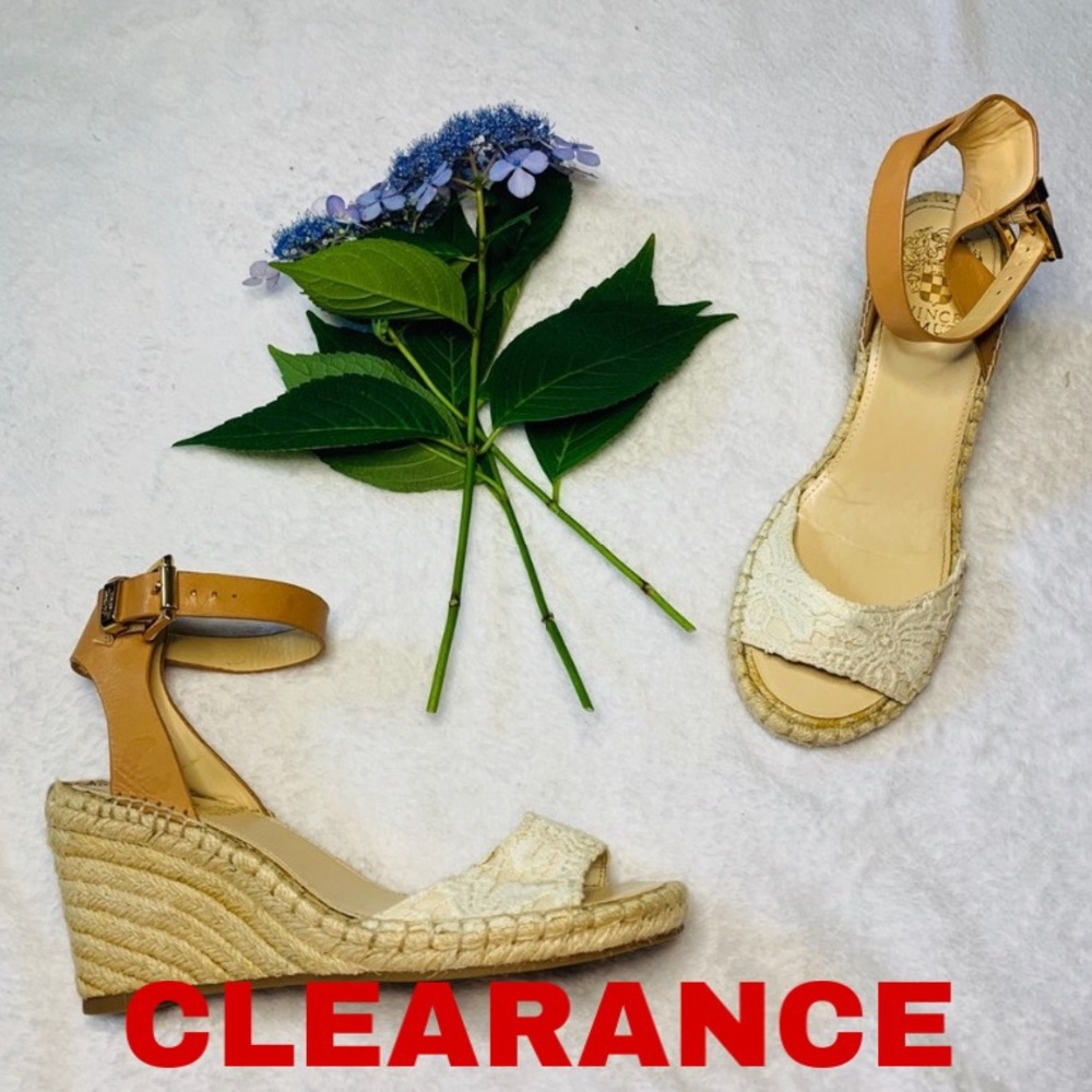 Vince Camuto Tesa Espadrille Ivory Lace Wedge